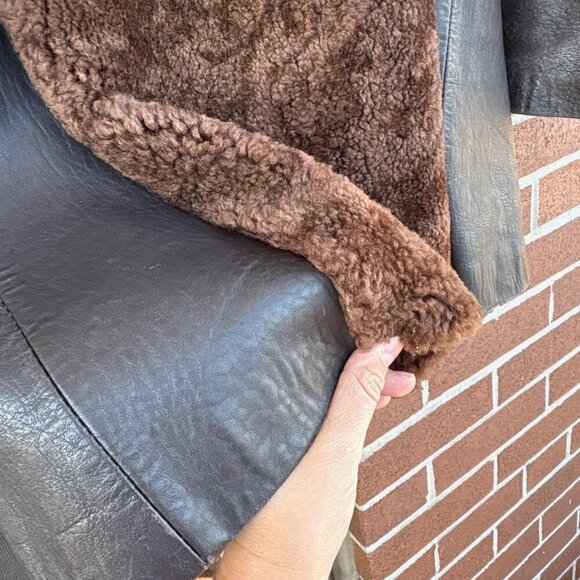 Vintage Waddington Brown Women's Sheepskin Lambskin Winter Jacket sz M - Picture 6 of 14